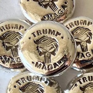 One - 5g Silver .999 MAGA hand poured bar. Donald Trump 5 gram g bar pure silver 99.9%