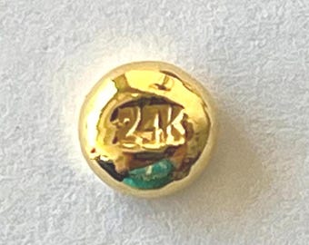 Handgegoten 24-karaats goudbaar (1 gram) + zilveren geschenkbaar