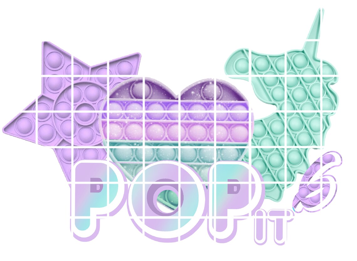 Pop It 6 Clipart Files PNG Digital Design JPEG Files Girls Pop | Etsy