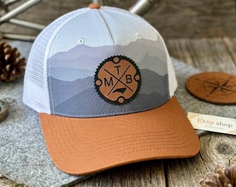 North Carolina Mountain Bike Trucker Hat | Locale Leather Patch Cap