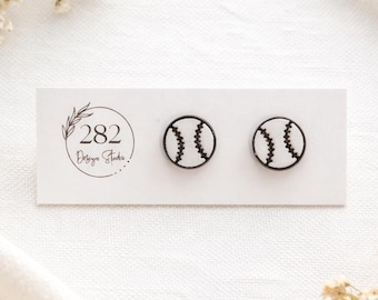 Baseball Stitch Stud Earrings | Minimalist Sports Jewelry, Game Day Accessories