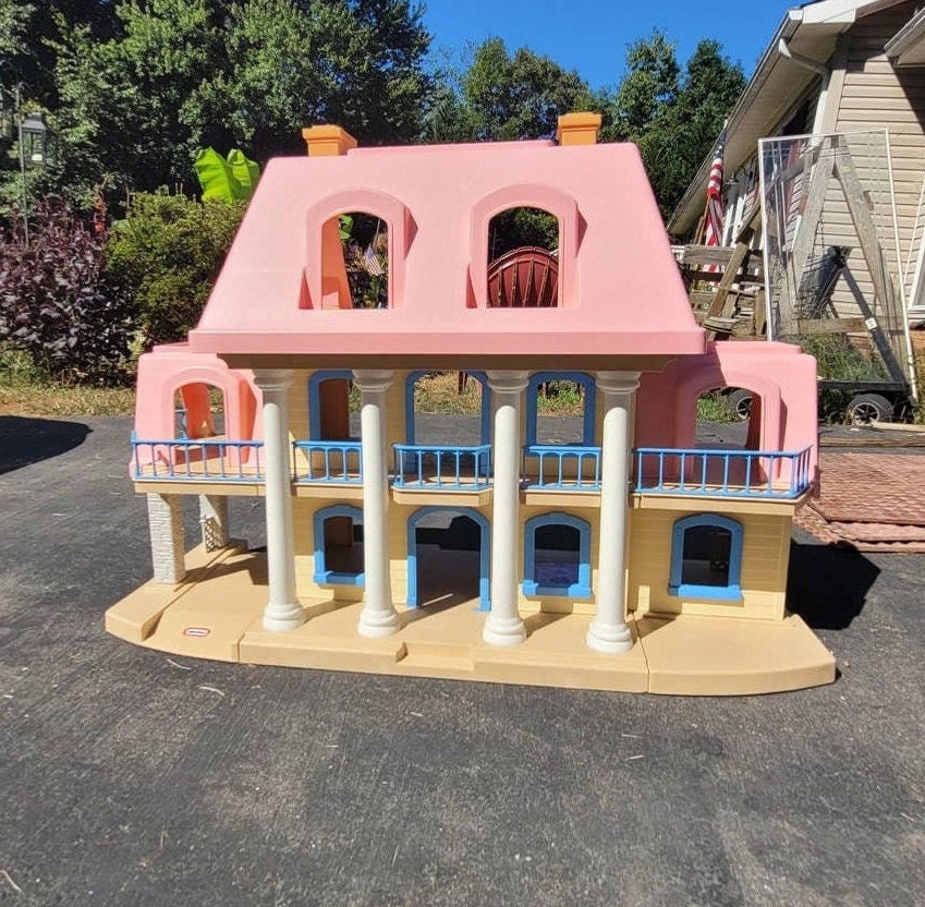 Little Tikes My Size Dollhouse Mansion Pink Blue Vtg Doll House 90s  39”X36”X24”