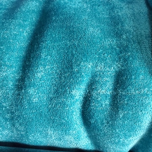 Designer Aqua Blue Textured Chenille Upholstery Fabric