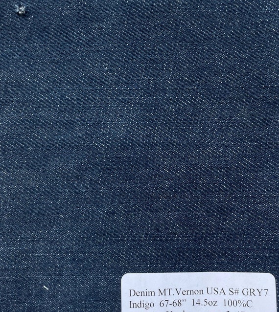 Denim Fabric, 62-64 Inches Wide, 100% Cotton, Over 100 Yards in Stock - 5  Yard Bolt - Indigo Denim