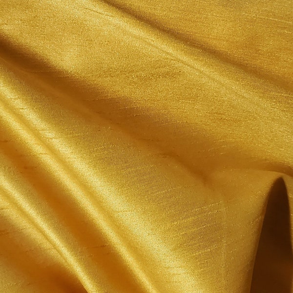 58" Faux Dupioni Silk Gold yellow color, Shantung Dupioni Faux Silk fabric per yard