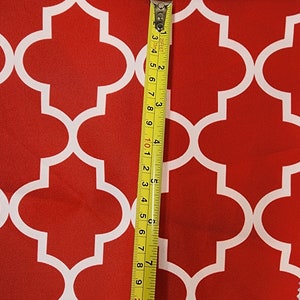 Outdoor Waterproof Upholstery Moroccan White on Red Canvas fabric 60&quot; Wide