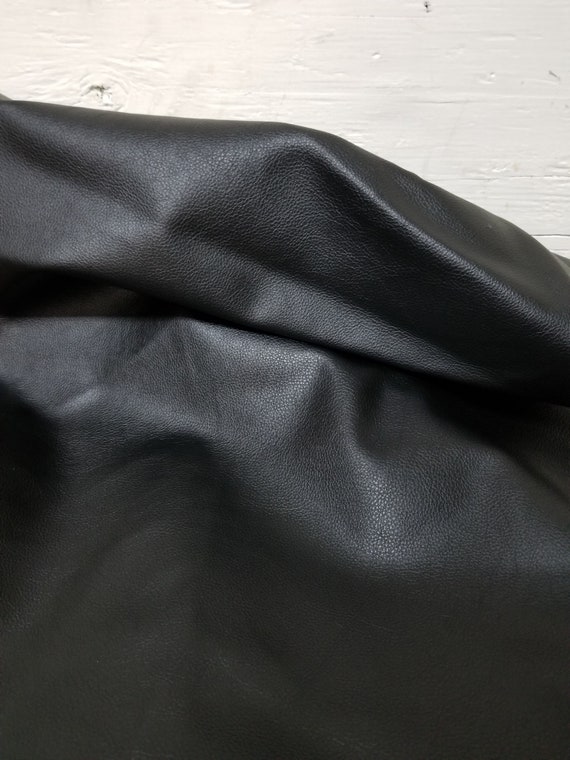 Vinyl Black Pebble Faux Leather by the Yard Synthetic Pleather, 54