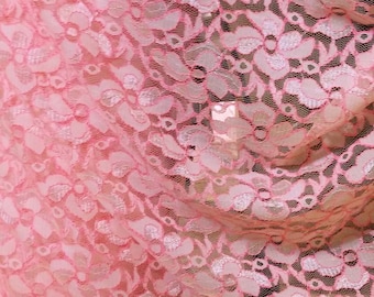 Stretch Lace Fabric. Lingerie lace one way stretch soft lace fabric. 56” wide. Fabric sold by yard
