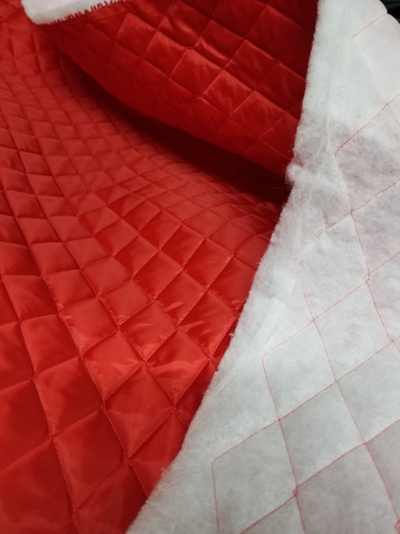 Polyester Quilted Padded Lining Red Fabric