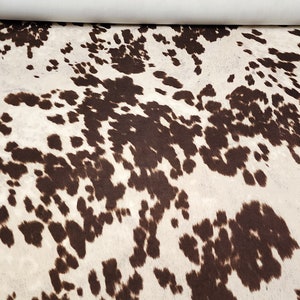 cow Faux print brown upholstery fabric 55 inches wide sold by yard