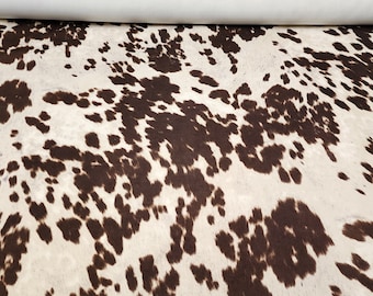 Kuh Faux print brauner Möbelstoff 145 cm breit als Meterware erhältlich