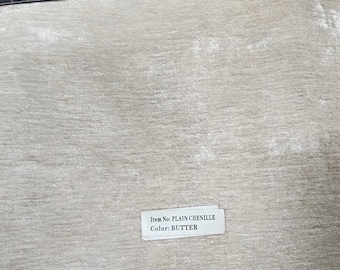 Chenille Polsterstoff, Farbe Butter, 58" breit, verkaufter Füllstoff