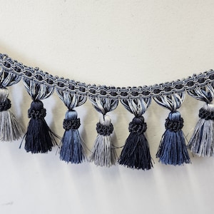 Curtain Fringes Bullion , Beaded Tassel Fringe Trim Multicolor 3.5&quot; L. , Sold by Yard
