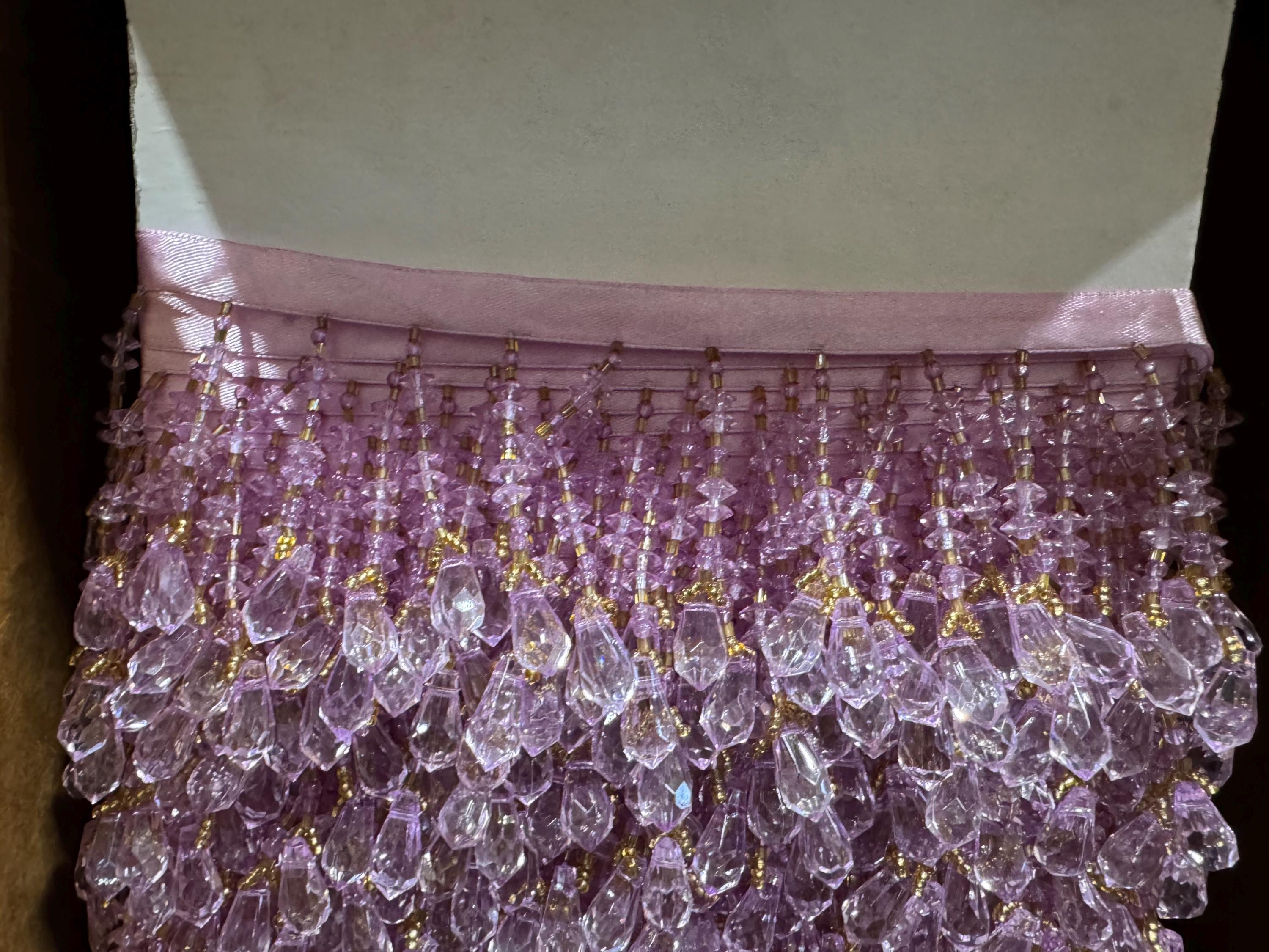 Braided Hanging Beads, Color Purple lilac, Tassel Trim Fringe Fabric Ribbon Trimming Handwork DIY Craft Sewing Accessory Lace for Decoration