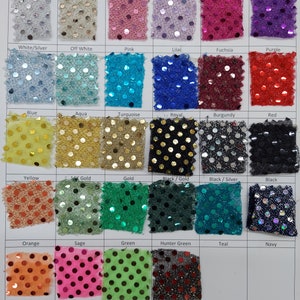 ad fabric Small Confetti Dot Sequins on Sheer Metallic Mesh, Sold by The Yard