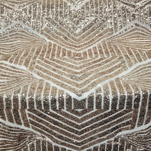 The Bombshell Sequins&quot; 2 Way Stretch Nylon Mesh , color Champagne, 50&quot; wide, sold by yard