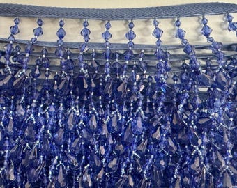 Geflochtene hängende Perlen, Farbe Blau, Quastenbesatz Fransen-Stoff-Band, Handarbeit DIY Handwerk Nähen Zubehör Spitze für Dekoration