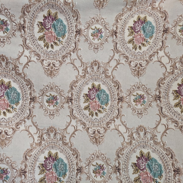 Vintage Medallion Chenille Tapestry Upholstery Fabric high quality tapestry sold by yard 58 inches wide