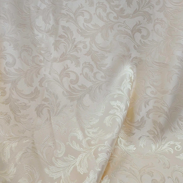 Jacquardbrokaat, Victorya klassieke stof 110" breed, kleur crème, op maat gesneden verkocht