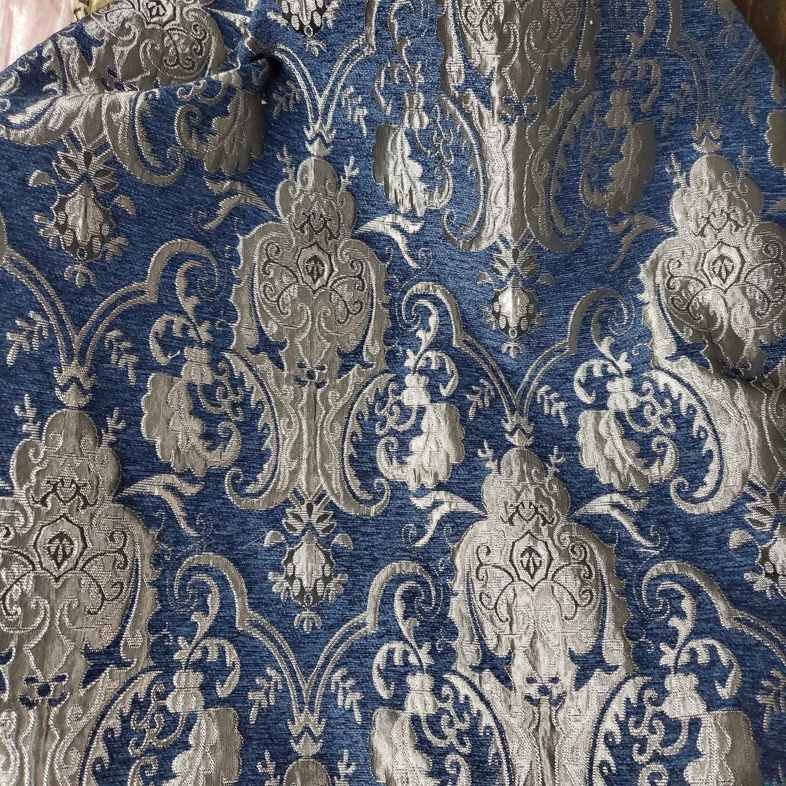 Chenille BAROQUE UPHOLSTERY Fabric Jacquard Damask 58 Etsy UK
