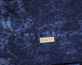 Chenille-Polsterstoff, Farbe Marine, 150 cm breit, wird als lose Ware verkauft