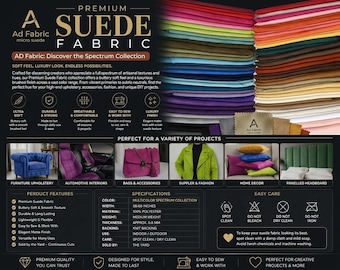 Wildlederimitat Polyester Microsuede Stoff Meterware 158cm Breit |