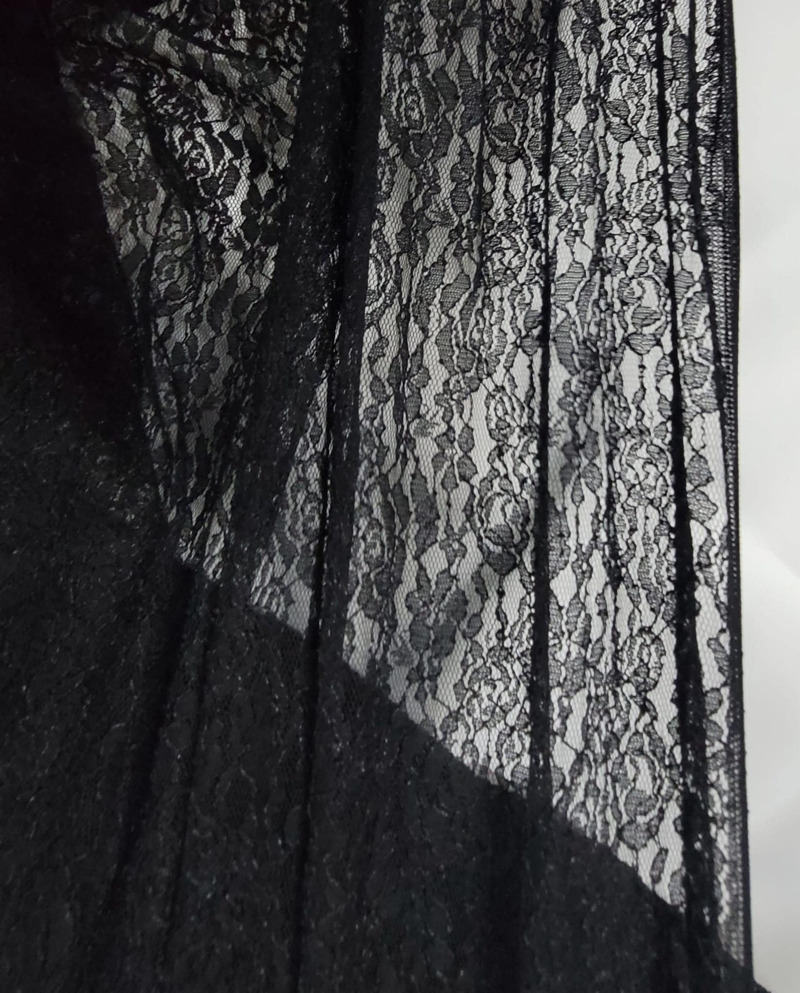 Black stretch lace fabric sale by the yard
