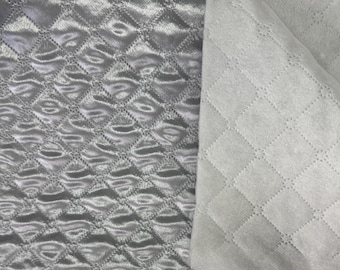 Polyester Quilted Padded Lining Fabric Silver color, sold by yard, 60" wide