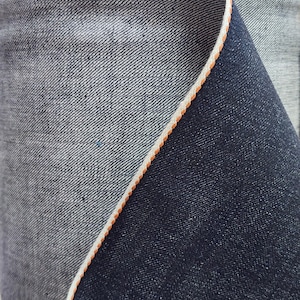 Japanese Selvedge Denim Fabric / Indigo (Japan Kuroki, orange thread 32&quot; wide,12 oz, sold by yard
