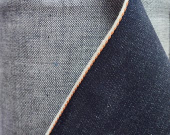 Japanese Selvedge Denim Fabric, Indigo Kuroki, 12 oz, 32" Wide
