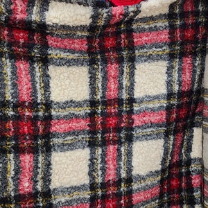 Sherpa fabric, fur Tartan, 100% Poly "58'' inches wide Fabric sold by the yard)