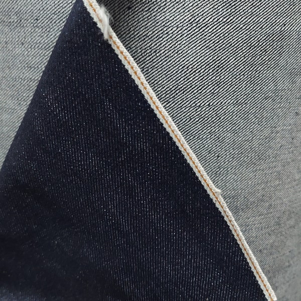 ad Cotton denim gold thread Japanese Selvedge Denim, Fabric sold by The Yard Width: 32 inches