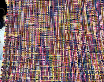 Vintage Fairyland Chenille Upholstery Fabric, Multi Color Textured Polyester, 54" Wide
