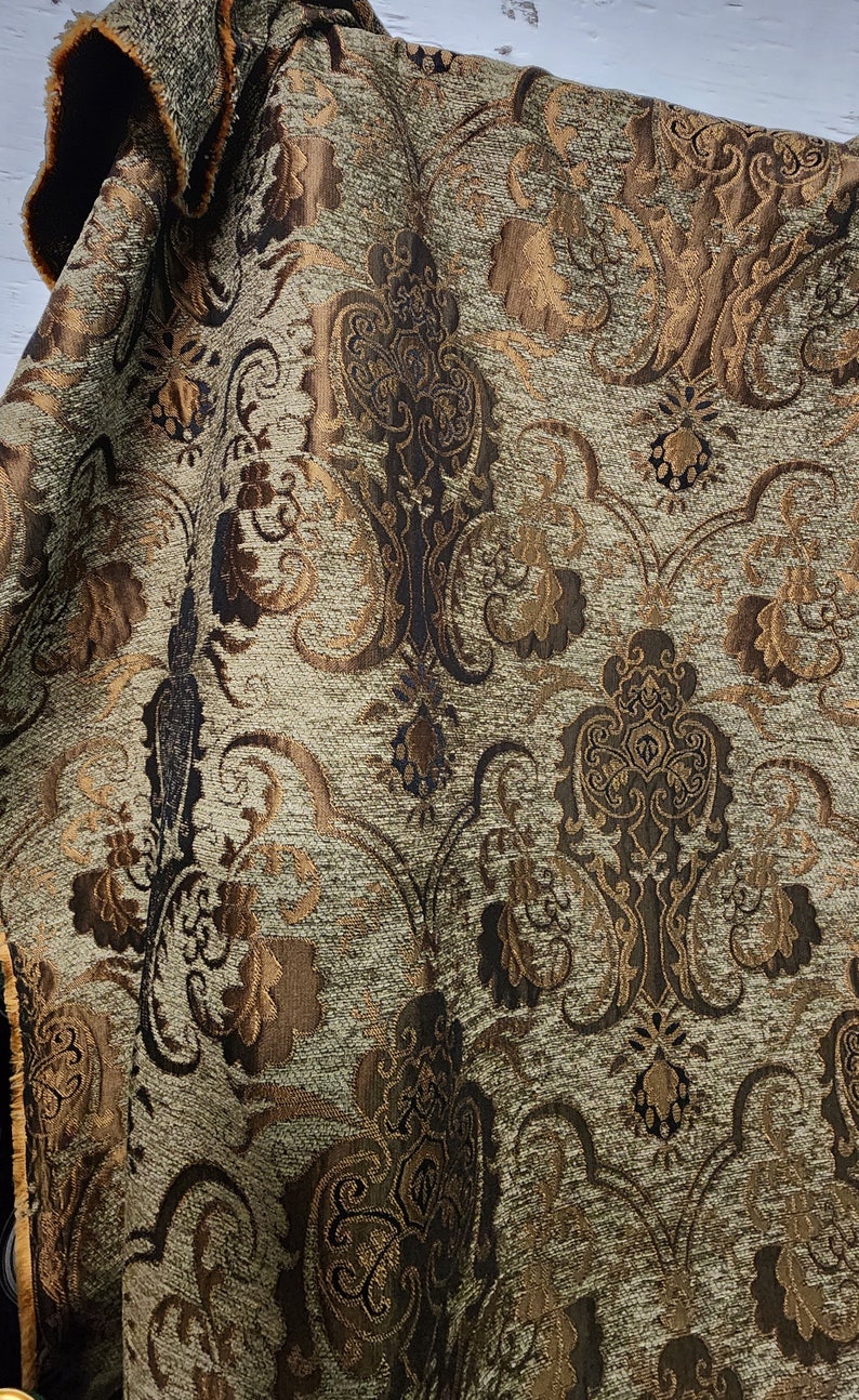 Chenille BAROQUE UPHOLSTERY Fabric Jacquard Damask 58 - Etsy