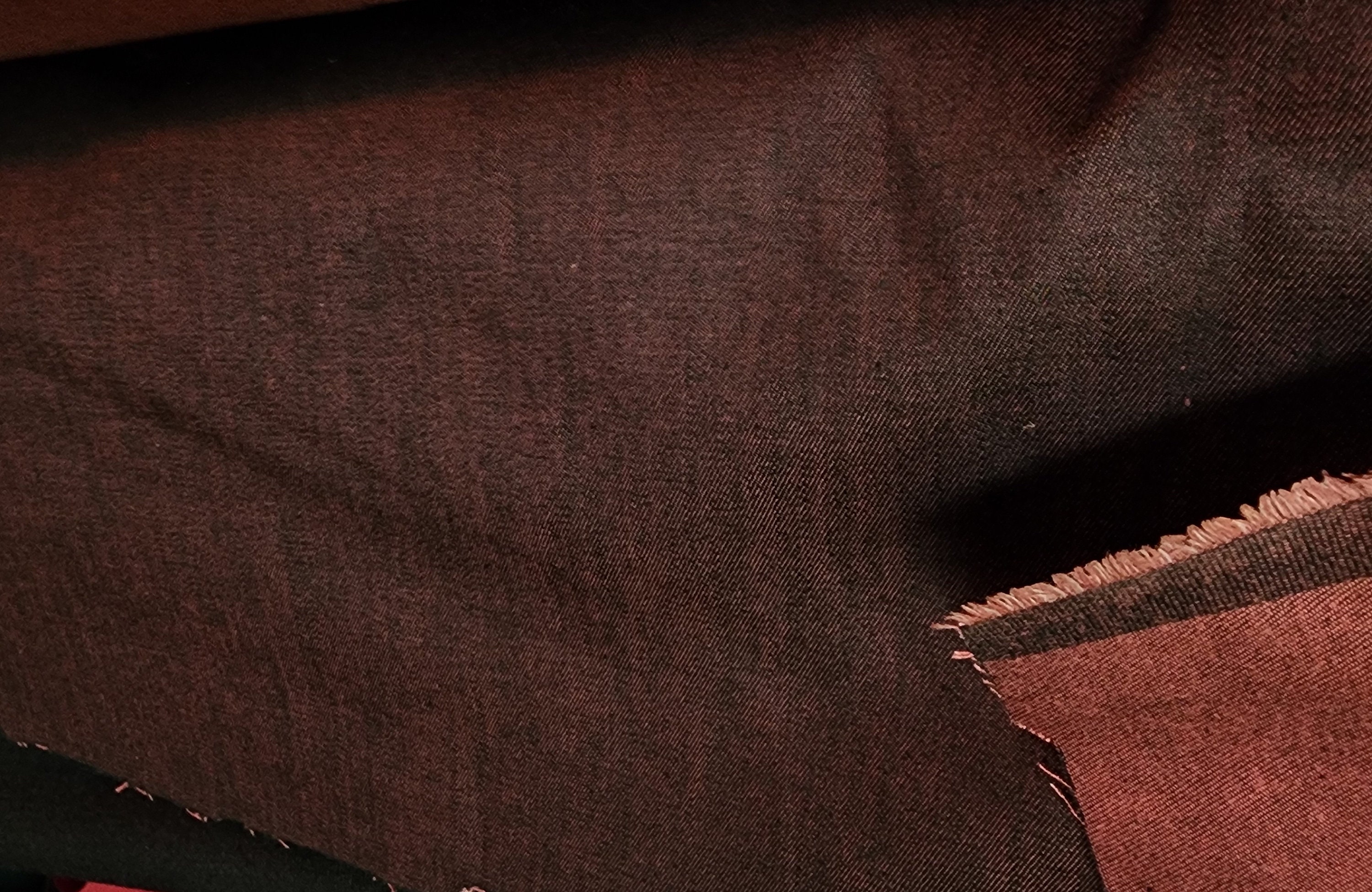 Stretch Denim, burgundy black color, Fabric by The Yard