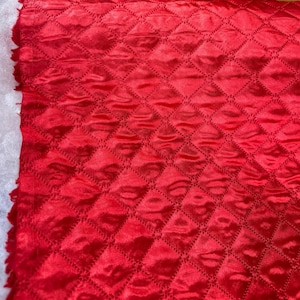 Polyester Quilted Padded Lining Fabric Red sold by yard, 60&quot; wide