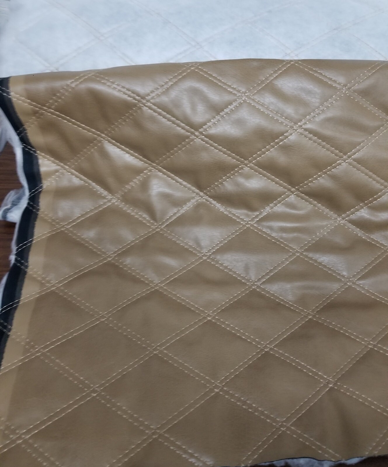 Quilted Vinyl Leather Champion Faux Vinyl Khaki Quilted Auto - Etsy