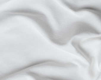 Franela, algodón orgánico blanco, tela de franela, 60" de ancho, se vende cortada a medida