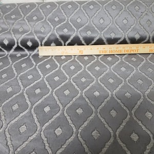 Chenille Fabric Upholstery, Jacquard Marrocan design, color platinum gray  54&quot; wide, sold by yard