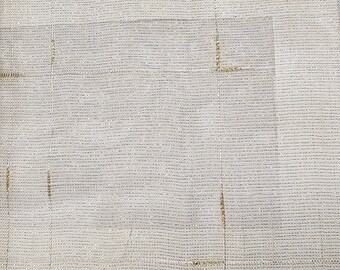 Semi-Sheer, Extra-Wide Poly Weave, White and Metallic Gold Drapery Sheer, 110" wide, sold by yard