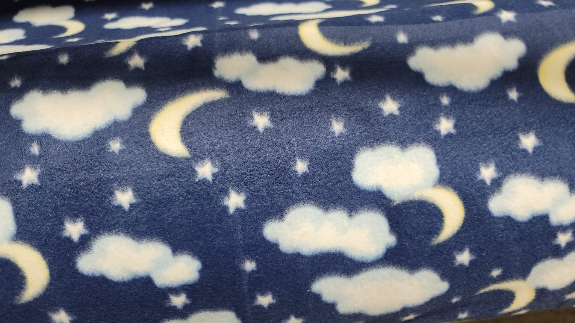 Fleece Fabric Moons Stars and Clouds Print Fleece Polar Anti Pill by the Yard 60 Wide Etsy Canada
