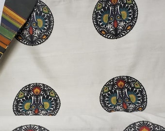 Big and beautiful Medallion Fabric, 2 Birds Fabric, 58" wide, sold by yard