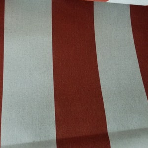 Sunbrella® Awning Stripe 4923-0000 Brick.white, Fancy 46&quot; Fabric , sold by yard