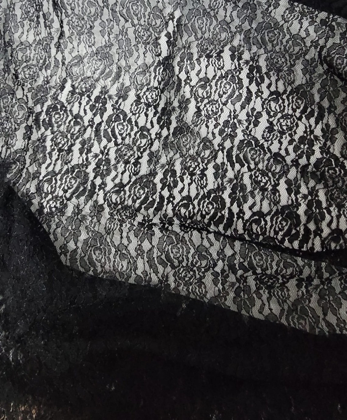 Black Stretch Lace Fabric 60 Wide - Etsy
