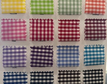 Gingham Checkered, 1/4  or 1/8 Fabric Fabric poly cotton 58” wide no stretch