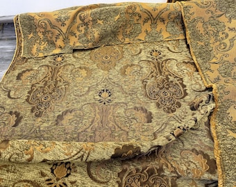 Sage Green Baroque Chenille Upholstery Fabric, Jacquard Damask, 58" Wide, By The Yard