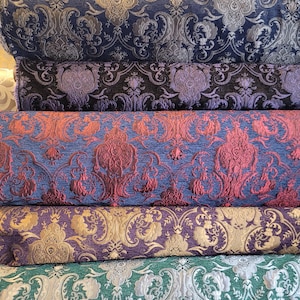 Chenille BAROQUE UPHOLSTERY Fabric Jacquard Damask, 58&quot; wide , sold by yard in continuous yards