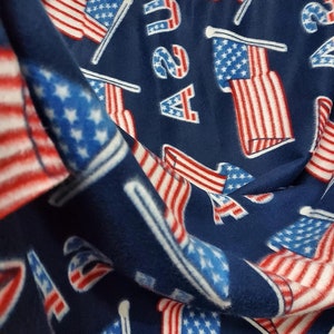Tkanina reklamowa, tkanina polarowa z nadrukami flagi USA, tkanina polarowa na całej powierzchni / szerokość 60&quot; / sprzedawana na wymiar