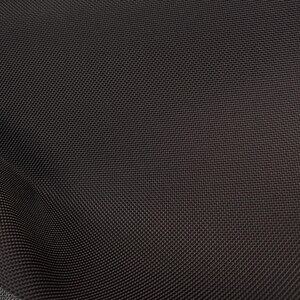 May include: Close-up of a dark brown fabric with a textured weave.