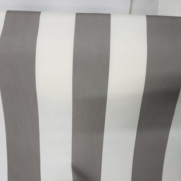 Sunbrella® Awning Stripe cabana Gray/white  54" Fabric